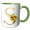 Green/White, variant on 3drose, Pretty Sunflowers Image of Gold Ornamental Monogram Initial S, 11oz Two-tone Red Mug