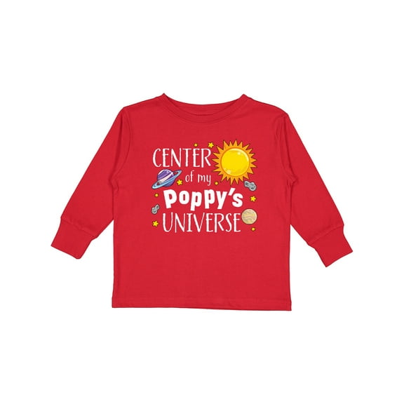 Inktastic Center of My Poppy's Universe Boys or Girls Long Sleeve Toddler T-Shirt