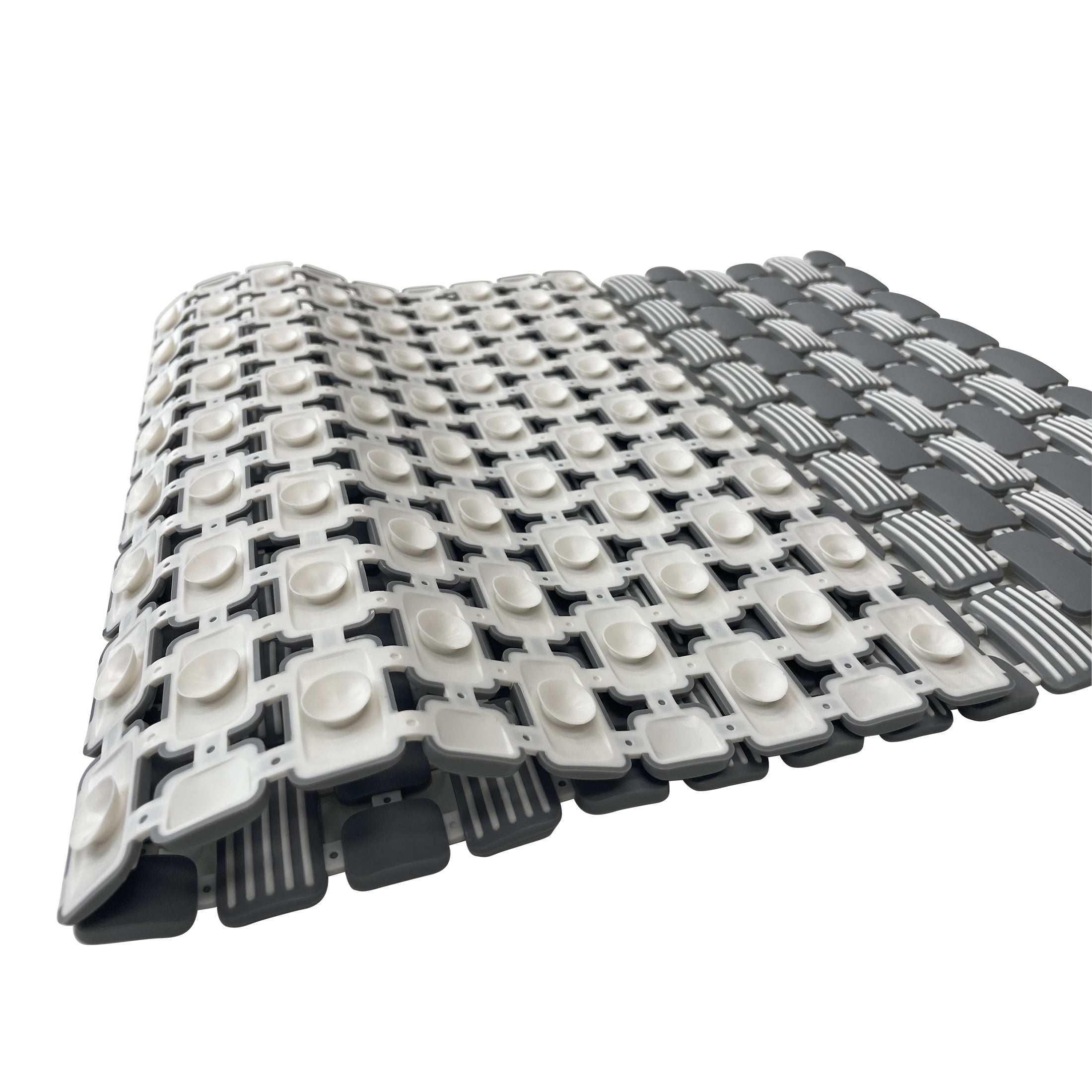 Mainstays 28.34" x 15.35 ", PP+TPE, Non-Slip Tile Bath Mat for Shower with Strong Suction Cups, Grey