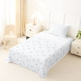 thumbnail image 5 of Erosebridal Blue Bow Knot Twin Sheet Sets For Girl Kids,Cute Flowers Blossom Bedding For Bowtie Lover 3pcs, 5 of 6