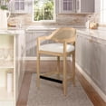 thumbnail image 2 of Americana Mid-Century Modern 26" Cane Back Counter Stool Ivory White Boucle, 2 of 10