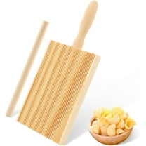 Tutuviw Natural Gnocchi Board with Roller, Authentic Pasta Board, Pasta Making Tools Gnocchi Roller, Gnocchi Board Wood Paddles for Homemade Butter Kitchen, Gnocchi Maker, Gift Ideas