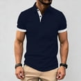 thumbnail image 2 of Mens Polos Shirts Short Sleeve , Button Up Golf Polos Shirt Contrast Color Tshirts Regular Fit Tennis T-Shirts Breathable Summer Casual Tee Tops Turn-Down Collar Pullover, 2 of 7
