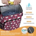 thumbnail image 2 of Travel Cooler Bag - Red Baseballs with Blue Flowers Pattern Camping Beer Cooler Backpack with Bottle Opener- Waterproof Insulated Picnic Backpacks - Cooler Bag for Beach, 2 of 6