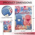 thumbnail image 2 of Hello Valentines Day Beach Pink Blue Chair Garden Flag Double Sided, Coastal Love Hearts Decorative Yard Outdoor Home Small Decor, Anniversary Nautical Burlap Outside House Decoration 12 x 18, 2 of 6