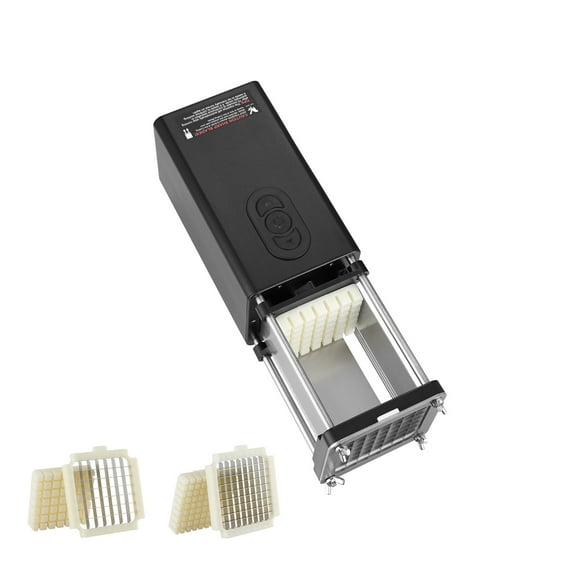 KFFKFF Electric French Fry Cutter with Stainless Steel Blades, Potato Slicer and Chopper with Anti-slip Feet, Ideal for Cutting Potatoes, Fries, Cucumbers, Vegetables, and Carrots