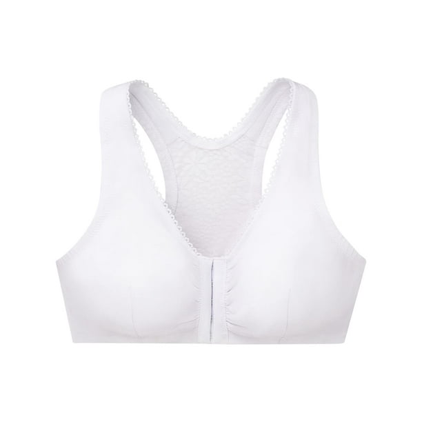 Women's Glamorise 1908 Complete Comfort Cotton T-Back Bra (White 36 DD/F)