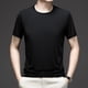 thumbnail image 2 of Camiseta de manga corta de seda de hielo de color sólido, camiseta fina elástica de verano para hombre, camiseta deportiva informal de media manga con cuello redondo para hombre, 2 of 5