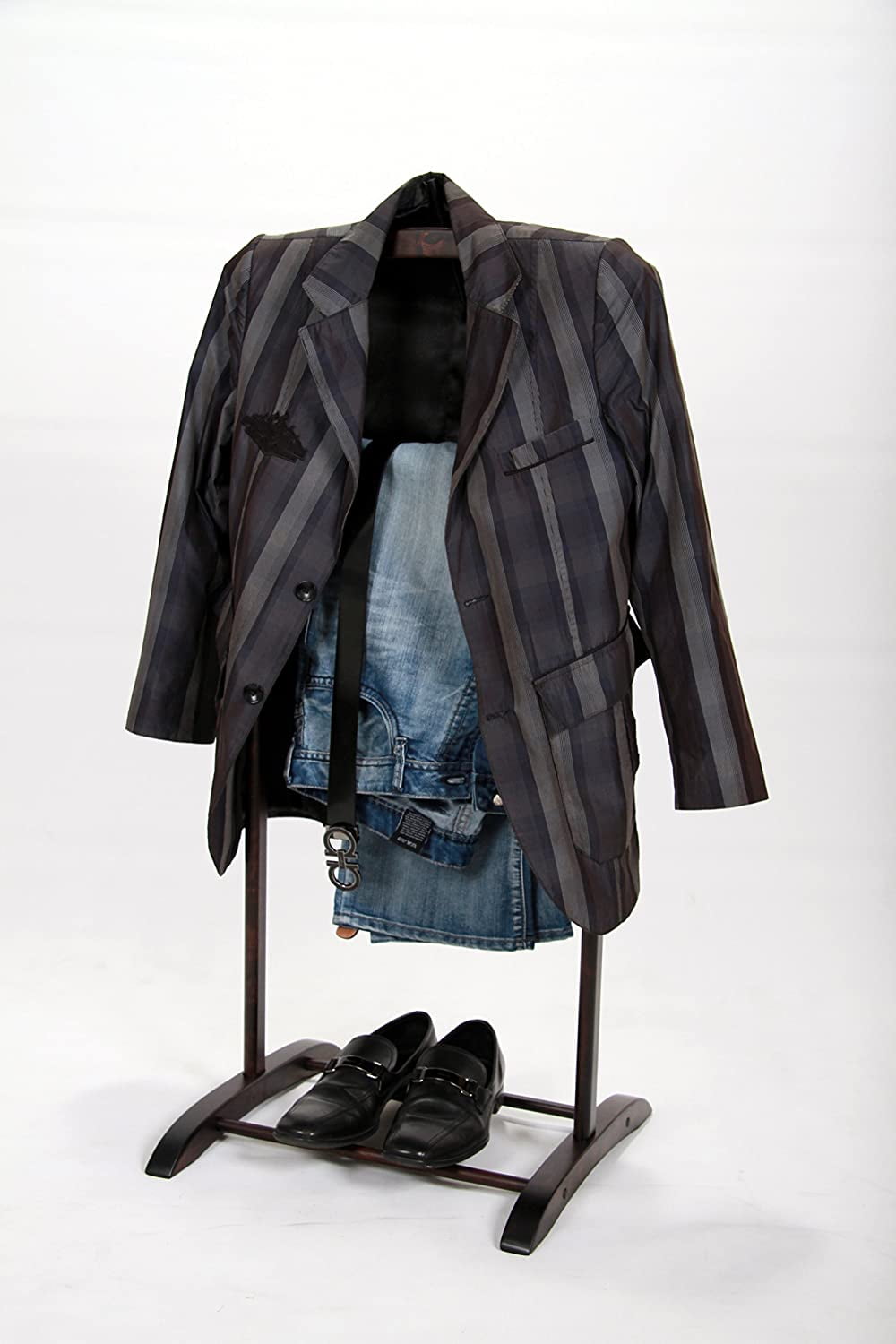 Deluxe Hardwood Clothes Valet Stand (Espresso)