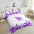thumbnail image 4 of Erosebridal Letter Comforter Sets Queen Size For Teens,Rose Flower Bedding Queen Comforter Set,Butterfly Room Decorative,Reversible,Ultra Soft,3-Piece, 4 of 8