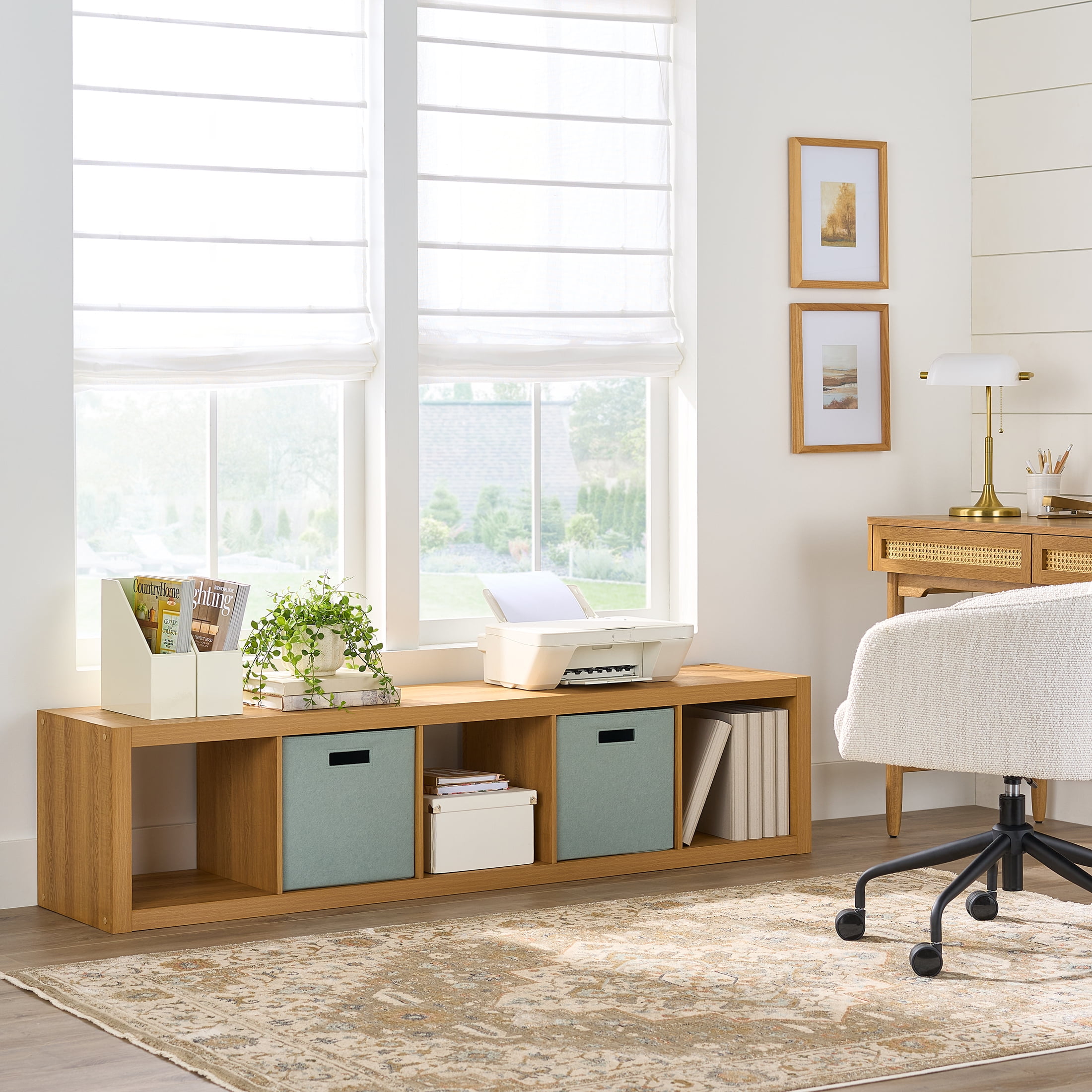 Better Homes & Gardens 5 Cube Vertical Storage Organizer, Light Honey