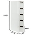 thumbnail image 3 of 5-Tier Drawer Plastic Storage Cart with Wheels, Rolling Storage Containers with Drawers, Plastic Drawer Organizer Cart on Wheels, Narrow Cabinet Organizer Unit for Bedroom/Bathroom, A668, 3 of 11