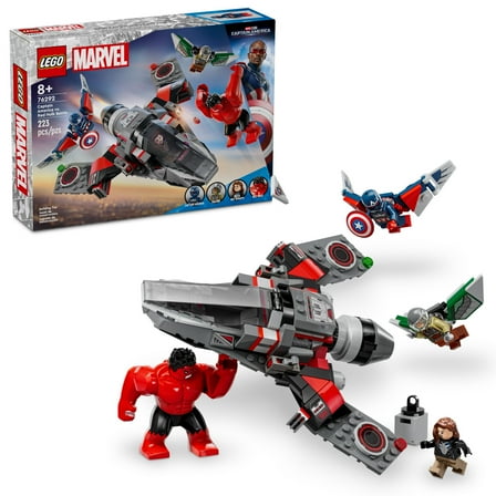 LEGO Marvel Captain America vs. Red Hulk Battle Building Set - Avengers Toy for Kids - Birthday Gift for Boys and Girls Ages 8  - Includes Hulk Action Figure and Super Hero Minifigures - 76292