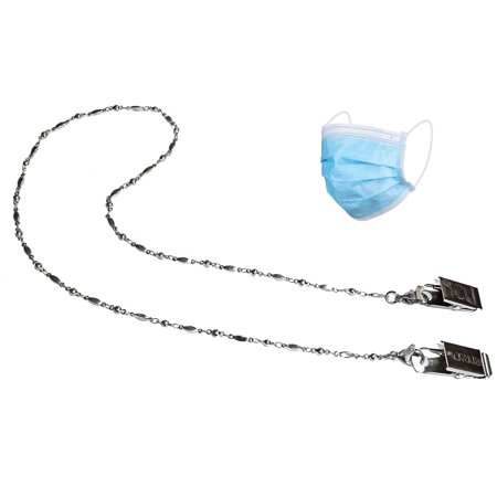 Face Mask Holder Stylish With Clips Women Girls Safe Comfortable Decorative Lanyard Strap Necklace Jewelry Chain - Stainless Steel