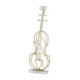 thumbnail image 1 of 3D Music Instrument Statue Sculpture Figurine Metal with Glass Nordic Handmade Miniature for Table Living - Large Size Violin, 1 of 8