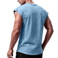thumbnail image 4 of Mens Workout Tank Tops Summer Sleeveless Tee Shirts Casual Stylish Gym Muscle Shirt Loose Fit for Basketball Blue 3XL, 4 of 5