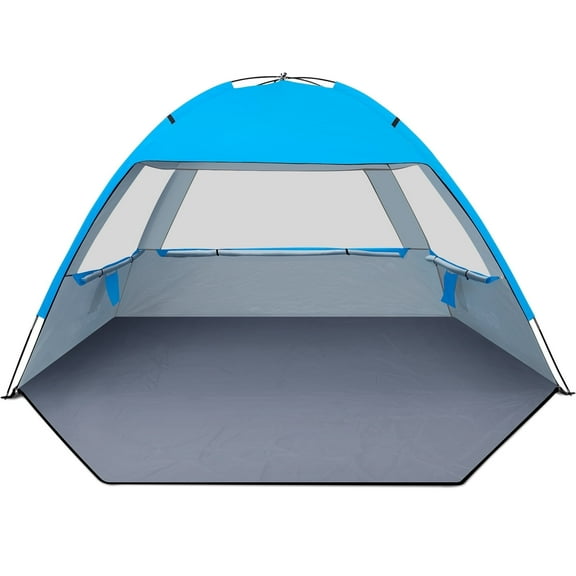 Gorich Beach Tent for 3/4/6/8 Person, UPF 50  UV Protection, Portable Sun Shelter, Easy Setup Sun Shade Beach Canopy with Carry Bag
