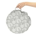 thumbnail image 2 of Grey Round Floor Cushion with Handle, Big Leaves on Old Fashion Floral Background Feminine Dramatic Style Retro Graphic Print, Decorative Pillow for Living Room & Dorms, 18" Round, Grey, by Ambesonne, 2 of 4