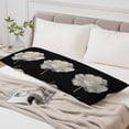 thumbnail image 4 of Flower Black Body Pillow Cover, Pillowcase Protectors with Zipper, Breathable Decorative Throw Pillow Case Cover, Gold White Abstract Floral Aesthetic Pillow Shams for Couch Sofa 20x60Inch, 4 of 8