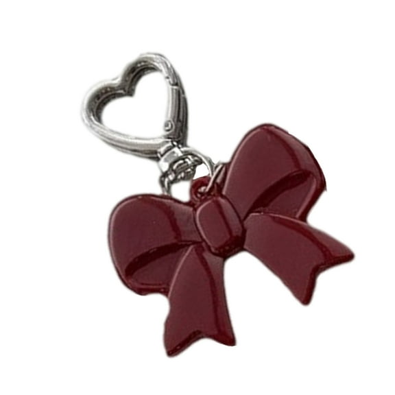 Huhudde Heart Keyring Sweet Bows Keychain Pendant Car Chain Bowknot Keyrings Backpack Hanging Ornaments Bag Charm for Woman