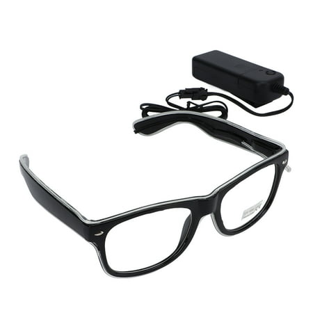 

EL Luminous Glasses 3 Lighting Modes LED Light Up Glasses Flashing LED Luminous Glasses for Festivals Night Clubs Clear Blue