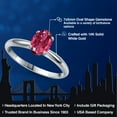 thumbnail image 2 of Gem Stone King 14K White Gold Pink Tourmaline Solitaire Engagement Ring for Women | 0.85 Cttw | Oval 7X5MM | Gemstone October Birthstone | Size 9, 2 of 6