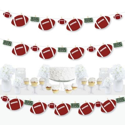 End Zone - Football - Baby Shower or Birthday Party DIY Decorations - Clothespin Garland Banner - 44 Pieces