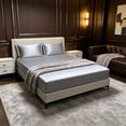 thumbnail image 6 of Queen Size Satin Bed Sheet Set - 150x200cm Stretch Fitted Sheet + 2 Pillowcases - Soft, Cool, and Durable Cooling Bedding for Hot Sleepers - Wrinkle & Stain Resistant, Deep Pocket Design Gray, 6 of 6