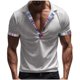 thumbnail image 1 of Blusa y camisa de manga corta con cuello vuelto para hombre, informal, de verano, de poliéster, con cuello vuelto y retazos., 1 of 6