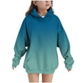 thumbnail image 2 of Teen Girls Boys Hoodies Kids Ombre Color Oversized Loose Pullover Hooded Sweatshirts Cute Preppy Clothes 4-14 Years, 2 of 9