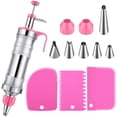 thumbnail image 1 of DIY Cake Decorating Set with Churro Maker Machine 6 Piping Tips,2 Couplers,3 Scrapers Stainless Steel Frosting Tool Kit for Desserts,Cookies,Biscuits Perfect for Bakers, 1 of 6