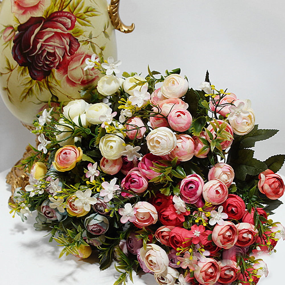 Details about   10/20Pcs Artificial Flowers Silk Roses Fake Bridal Wedding Party Bouquet Decor 