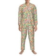 thumbnail image 3 of Naloa Travel Men’s Pajamas Set - Long Sleeve Button Down Sleep Shirt and Pajama Bottoms Sleepwear Set-Medium, 3 of 7