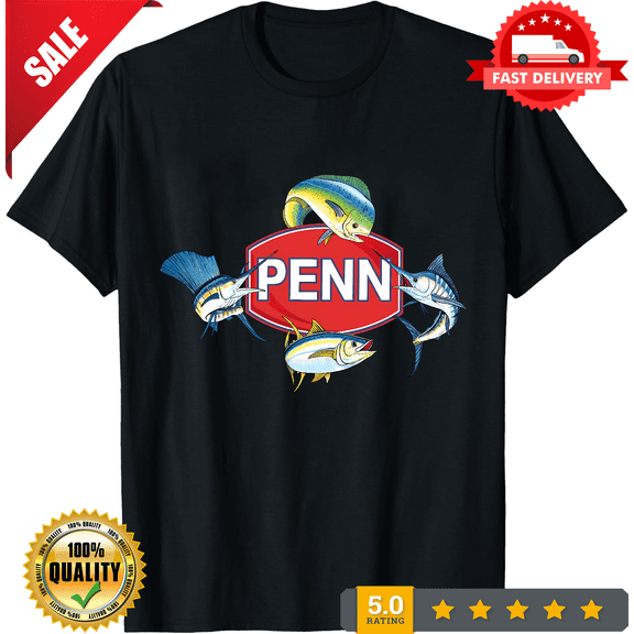 Penn Fishing Sports Fish Men's Black T-Shirt Size S-4XL, NEW INSTOCK-TH78627