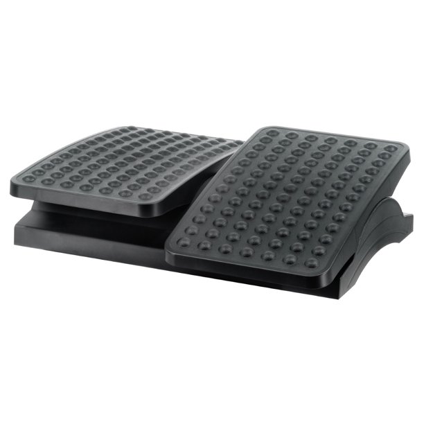 Kantek Exerciser Footrest, Dual Platform, Height Adjustable, Black