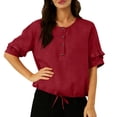 thumbnail image 1 of Jacenvly Hauts pour Femmes Tendance Liquidation Mode Débardeurs d'Été à Manches Courtes Col Rond Unis Réguliers Hauts pour Femmes Liquidation, 1 of 7