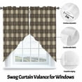 thumbnail image 3 of Brown Buffalo Swag Valances for Windows 2 Pack Lattice Swag Kitchen Curtains 36 Inches Long Rod Pocket Short Window Treatment for Kitchen Bathroom 36"x36", 3 of 8