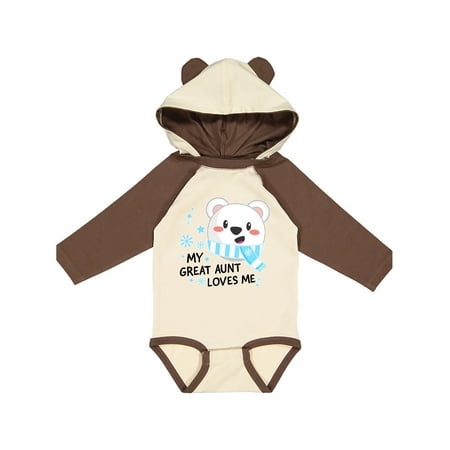 

Inktastic My Great Aunt Loves me- polar bear Gift Baby Boy or Baby Girl Long Sleeve Bodysuit