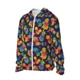 thumbnail image 3 of Goofa Colorful Pineapples1 Printed Women's UPF 50+ Sun Protection Hoodie Jacket Lightweight Long Sleeve Sun Shirt for Women with Pocket Hiking Outdoor-XX-Large, 3 of 9