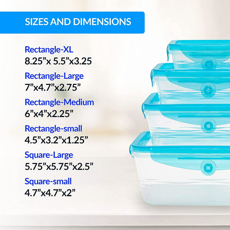 Food Storage Containers With Lids Airtight, Mini Square Fresh