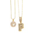 thumbnail image 1 of Collier Pendentif 26 Lettres Complet Ensemble de Lettres Rondes en Cuivre pour Femmes 2 Pcs, 1 of 6