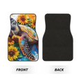thumbnail image 2 of Kdxio Sunflower Turtle Print Car Floor Mats Universal SUV Front Rear Floor Foot Mats 4-Piece Full Set with Non-Slip Rubber Backing Car Accessories for Most Cars, 2 of 7