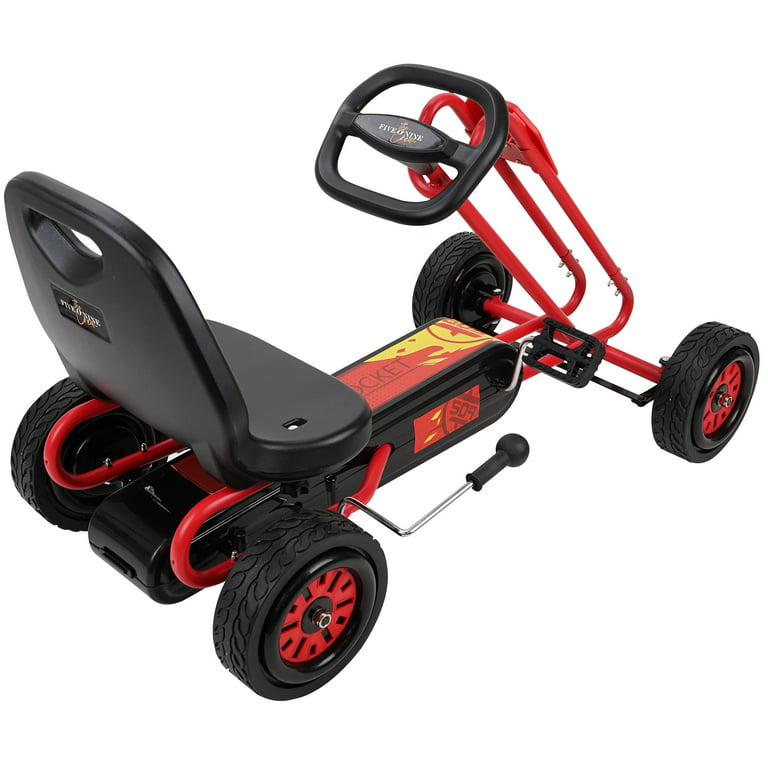 509: Rocket Pedal Red Go Kart Ride on with Ergonomic Adjustable Seat &  Sharp Handling, Children Ages 4+ 