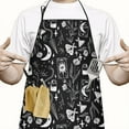 thumbnail image 2 of Black Tarot Moon Moth Pattern Apron-Garden Aprons for Women with Pockets-Cotton Linen Waterproof Kitchen Cooking Gardening Aprons Adjustable for Kitchen,Cooking,BBQ and Salon 33x27 Inch, 2 of 7