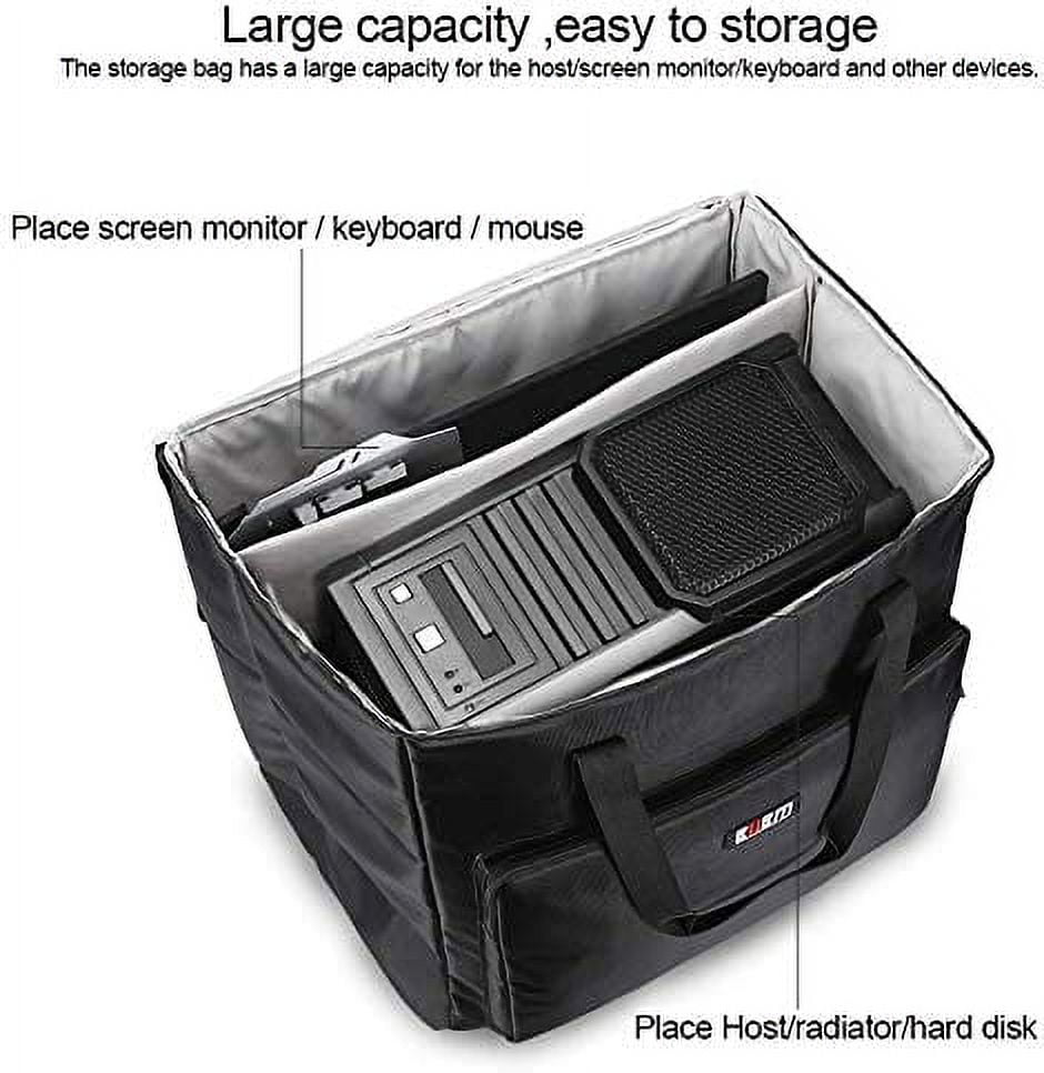 Desktop PC Computer Travel Storage Carrying Case Bag for Computer Main Processor Case, Monitor, Keyboard and Accessories