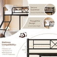 thumbnail image 3 of Space-Saving Metal Twin Over Full Size Bunk Bed – Robust Frame with Ladder & Full-Length Guardrails – Great for Adults & Teens – Sturdy Slats, No Box Spring Needed – Matte Black Sand Texture, 3 of 6