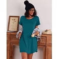 thumbnail image 4 of Ekouaer Nightgowns for Women Cotton Sleep Shirts Short Sleeve Nightshirt Crew Neck Night Gown Comfy Sleepwear Nightdress, 4 of 6