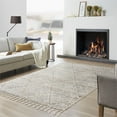 thumbnail image 2 of Madison Park 63x84" Serta Talas Shag Polypropylene Plastic Area Rug in Cream, 2 of 11