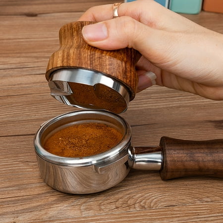 

MATHOWAL Espresso Coffee Tamper 58 mm Rosewood Wood Coffee Distributor Coffee Powder Hammer Coffee Filling Press Accessories