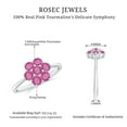 thumbnail image 5 of Rosec Jewels Nature Inspired Flower Cluster Ring, Pink Tourmaline Ring - AAA Quality, 18K White Gold, US 12.50, 5 of 8